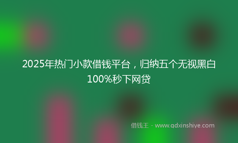 2025年热门小款借钱平台，归纳五个无视黑白100%秒下网贷