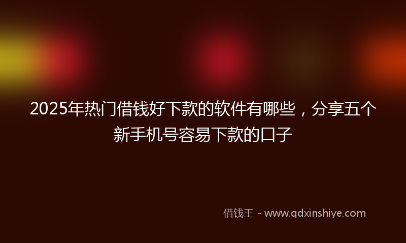 2025年热门借钱好下款的软件有哪些，分享五个新手机号容易下款的口子