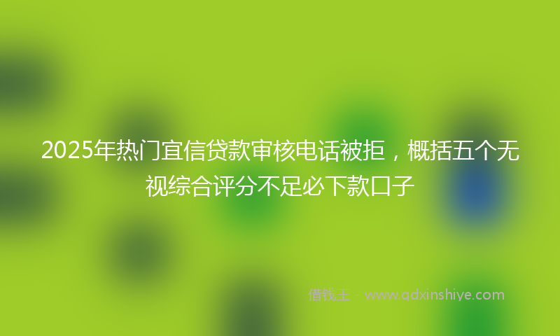 2025年热门宜信贷款审核电话被拒，概括五个无视综合评分不足必下款口子