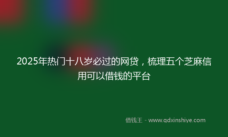 2025年热门十八岁必过的网贷，梳理五个芝麻信用可以借钱的平台