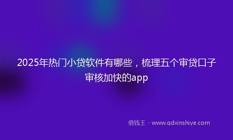 2025年热门小贷软件有哪些，梳理五个审贷口子审核加快的app