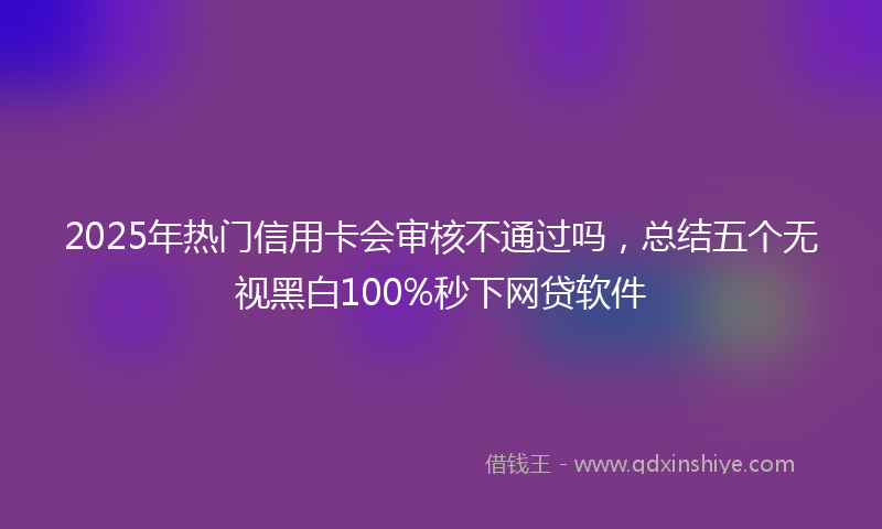 2025年热门信用卡会审核不通过吗，总结五个无视黑白100%秒下网贷软件
