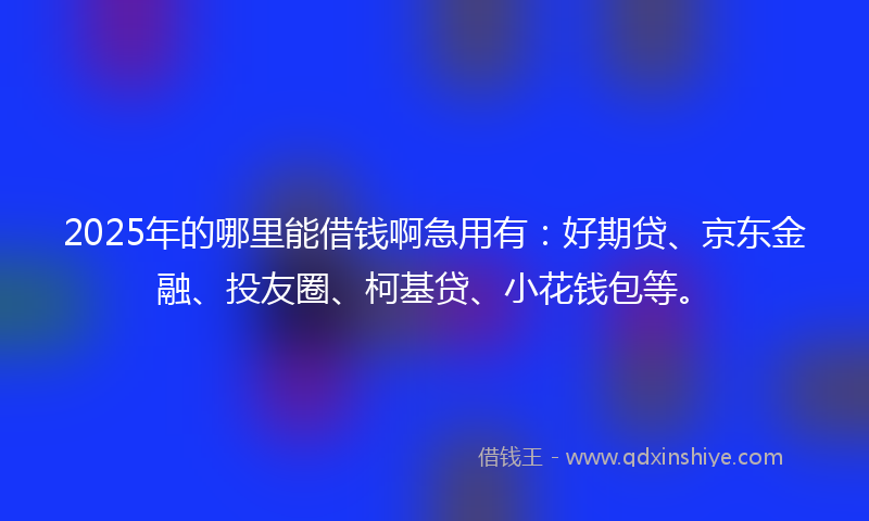 2025年的哪里能借钱啊急用有：好期贷、京东金融、投友圈、柯基贷、小花钱包等。