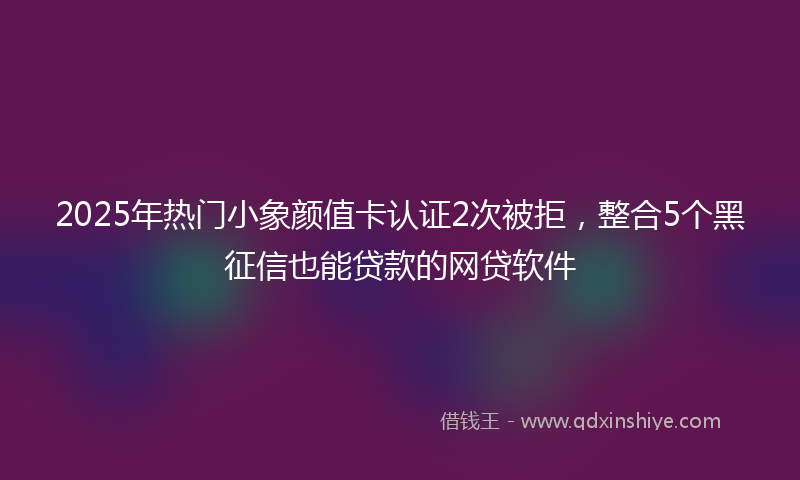 2025年热门小象颜值卡认证2次被拒，整合5个黑征信也能贷款的网贷软件