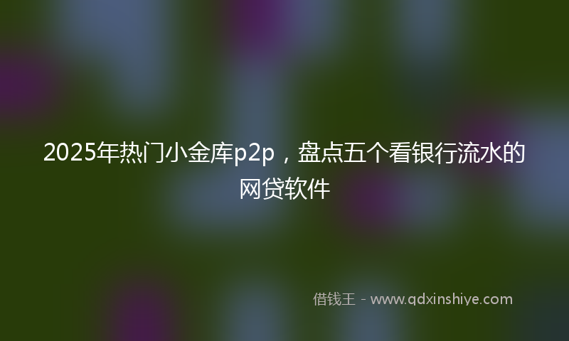 2025年热门小金库p2p，盘点五个看银行流水的网贷软件