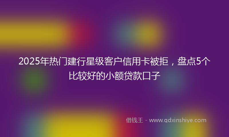 2025年热门建行星级客户信用卡被拒，盘点5个比较好的小额贷款口子