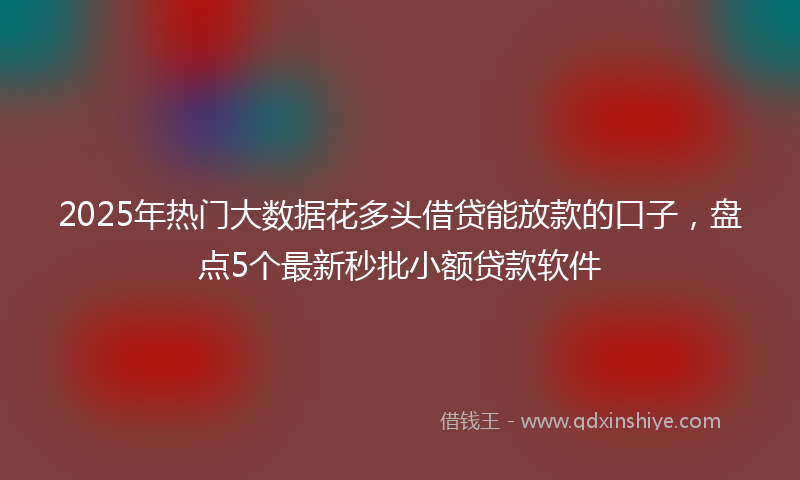 2025年热门大数据花多头借贷能放款的口子，盘点5个最新秒批小额贷款软件