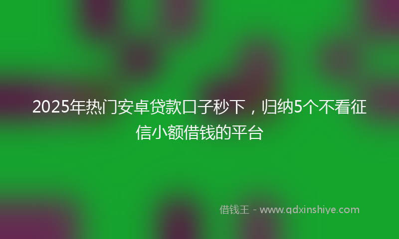 2025年热门安卓贷款口子秒下，归纳5个不看征信小额借钱的平台
