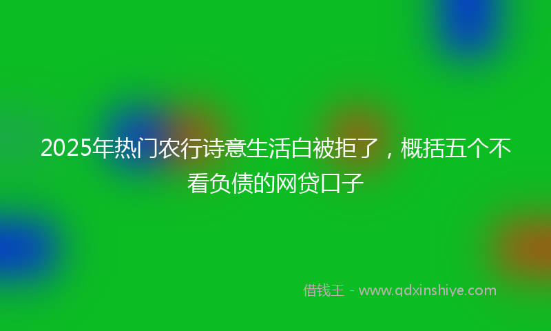 2025年热门农行诗意生活白被拒了，概括五个不看负债的网贷口子