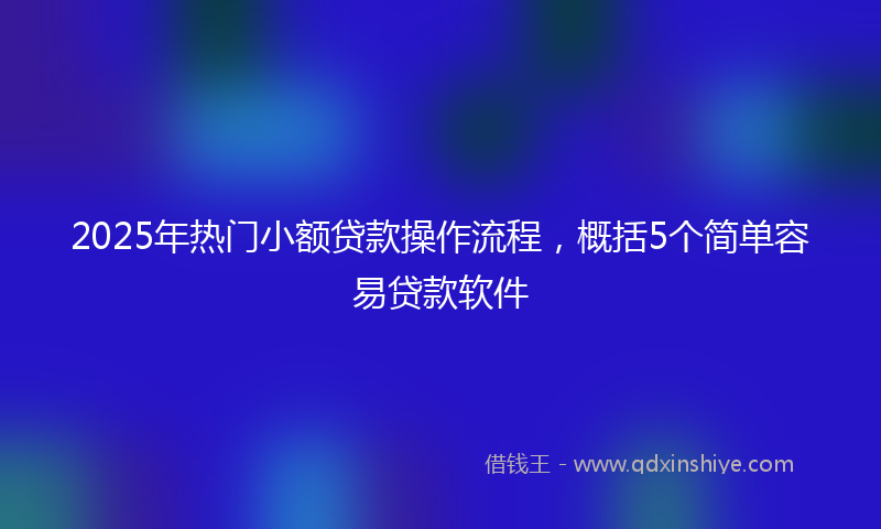 2025年热门小额贷款操作流程，概括5个简单容易贷款软件