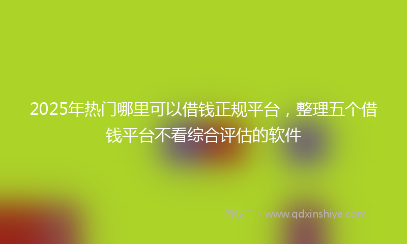 2025年热门哪里可以借钱正规平台，整理五个借钱平台不看综合评估的软件