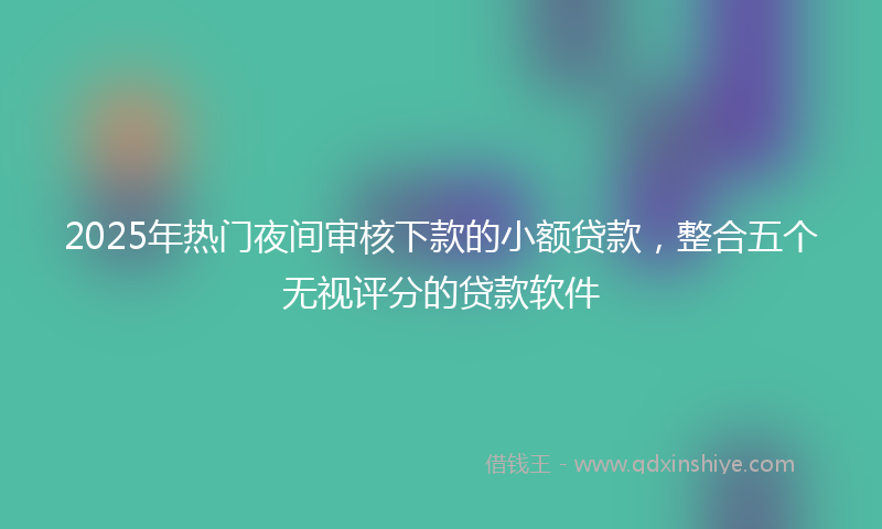 2025年热门夜间审核下款的小额贷款，整合五个无视评分的贷款软件