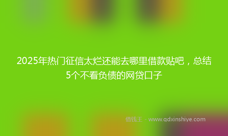 2025年热门征信太烂还能去哪里借款贴吧，总结5个不看负债的网贷口子
