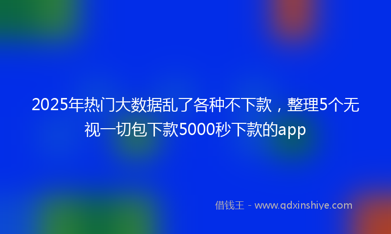 2025年热门大数据乱了各种不下款，整理5个无视一切包下款5000秒下款的app