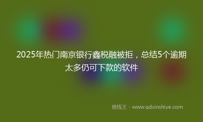 2025年热门南京银行鑫税融被拒，总结5个逾期太多仍可下款的软件