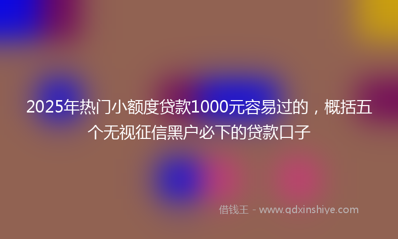 2025年热门小额度贷款1000元容易过的，概括五个无视征信黑户必下的贷款口子