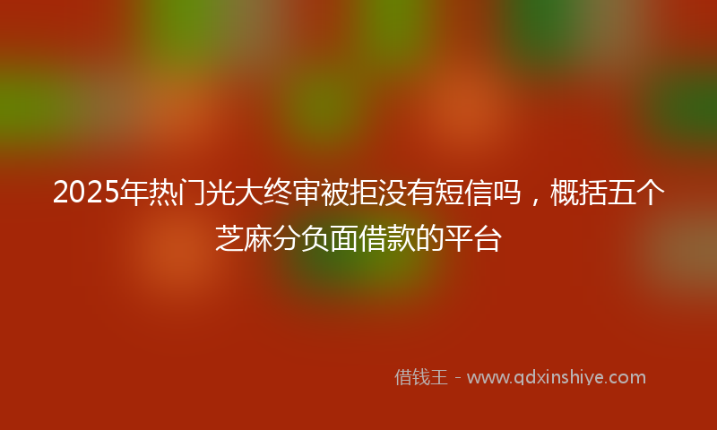 2025年热门光大终审被拒没有短信吗，概括五个芝麻分负面借款的平台