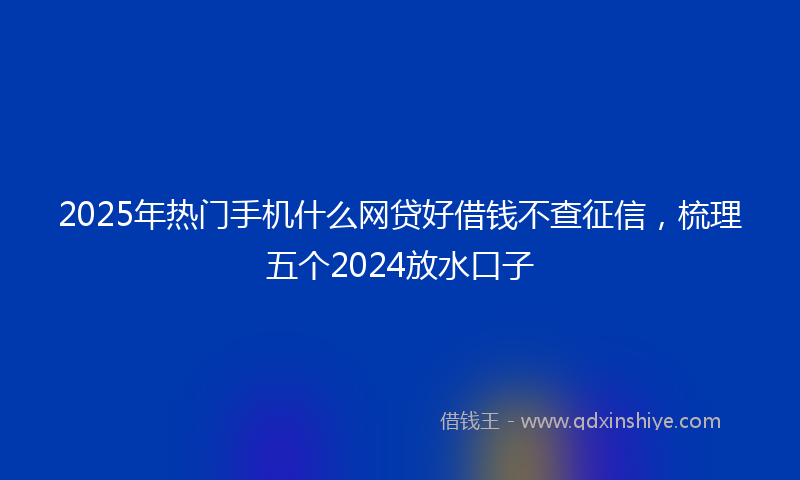 2025年热门手机什么网贷好借钱不查征信，梳理五个2024放水口子