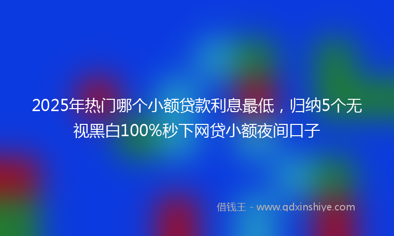 2025年热门哪个小额贷款利息最低，归纳5个无视黑白100%秒下网贷小额夜间口子