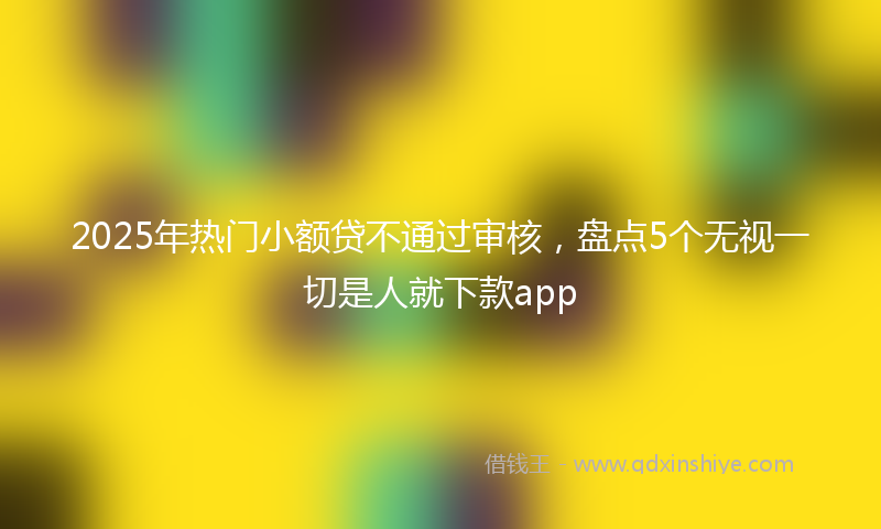 2025年热门小额贷不通过审核，盘点5个无视一切是人就下款app