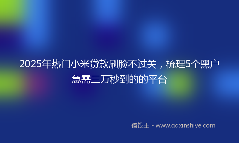 2025年热门小米贷款刷脸不过关，梳理5个黑户急需三万秒到的的平台