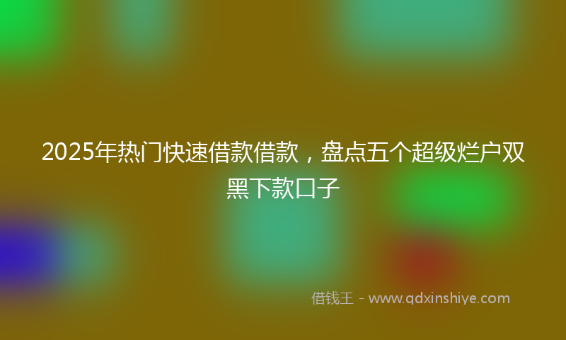 2025年热门快速借款借款，盘点五个超级烂户双黑下款口子