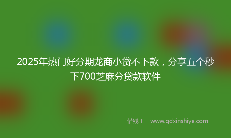 2025年热门好分期龙商小贷不下款，分享五个秒下700芝麻分贷款软件