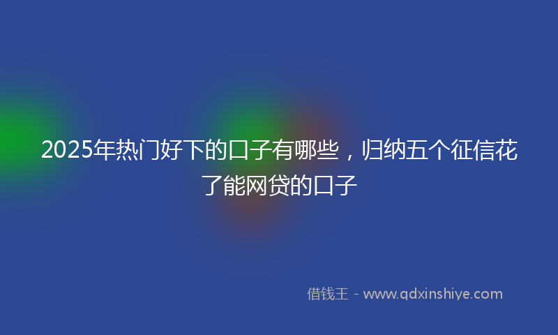 2025年热门好下的口子有哪些，归纳五个征信花了能网贷的口子
