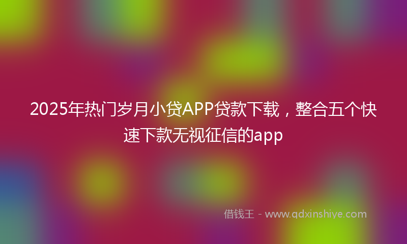 2025年热门岁月小贷APP贷款下载，整合五个快速下款无视征信的app