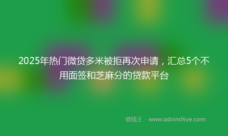 2025年热门微贷多米被拒再次申请，汇总5个不用面签和芝麻分的贷款平台