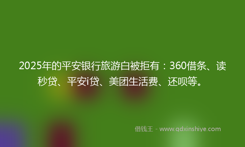 2025年的平安银行旅游白被拒有：360借条、读秒贷、平安i贷、美团生活费、还呗等。