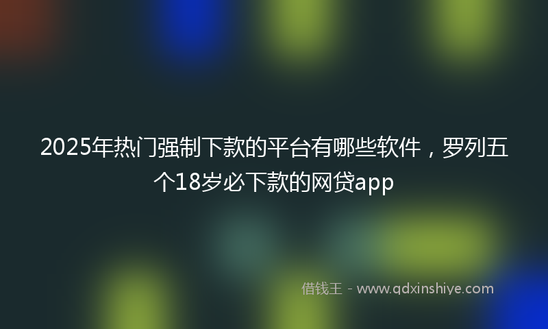 2025年热门强制下款的平台有哪些软件，罗列五个18岁必下款的网贷app