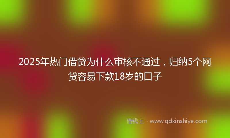 2025年热门借贷为什么审核不通过，归纳5个网贷容易下款18岁的口子