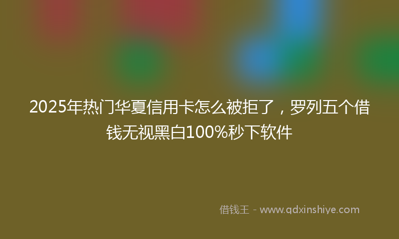 2025年热门华夏信用卡怎么被拒了，罗列五个借钱无视黑白100%秒下软件