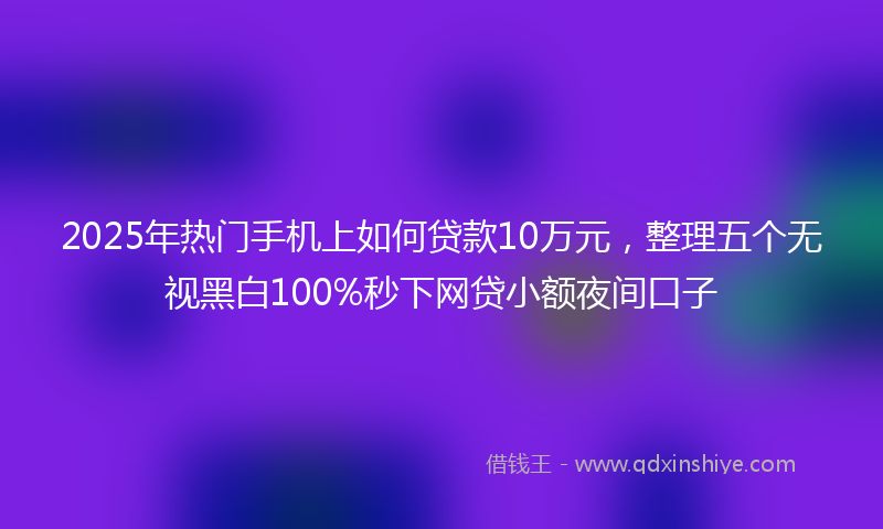 2025年热门手机上如何贷款10万元，整理五个无视黑白100%秒下网贷小额夜间口子
