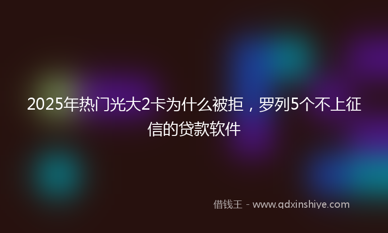 2025年热门光大2卡为什么被拒，罗列5个不上征信的贷款软件