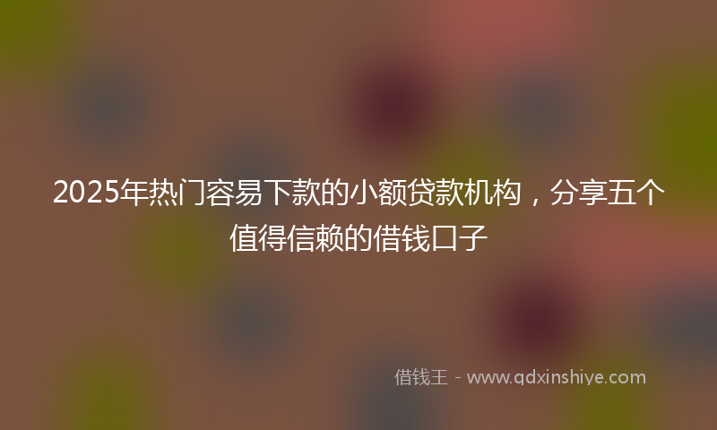 2025年热门容易下款的小额贷款机构，分享五个值得信赖的借钱口子
