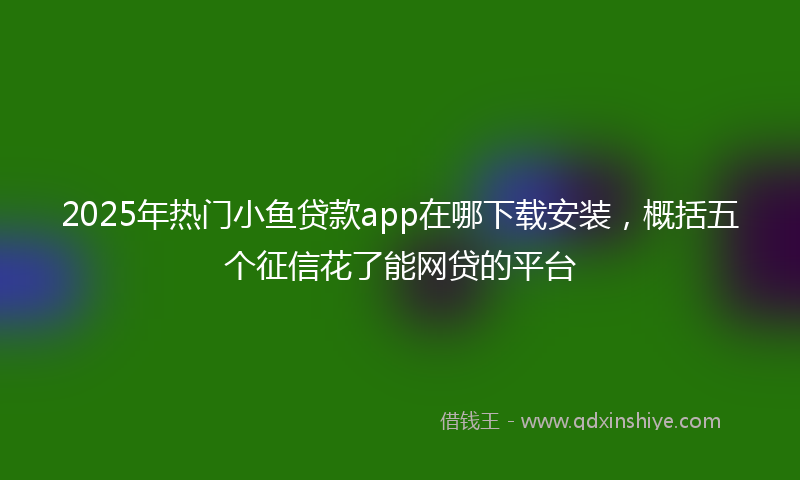 2025年热门小鱼贷款app在哪下载安装，概括五个征信花了能网贷的平台