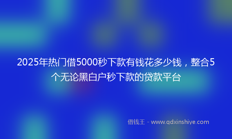 2025年热门借5000秒下款有钱花多少钱，整合5个无论黑白户秒下款的贷款平台