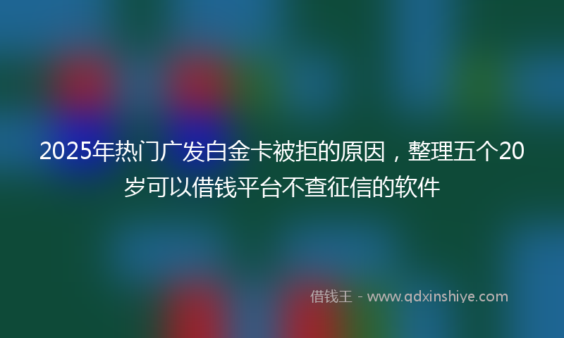 2025年热门广发白金卡被拒的原因，整理五个20岁可以借钱平台不查征信的软件