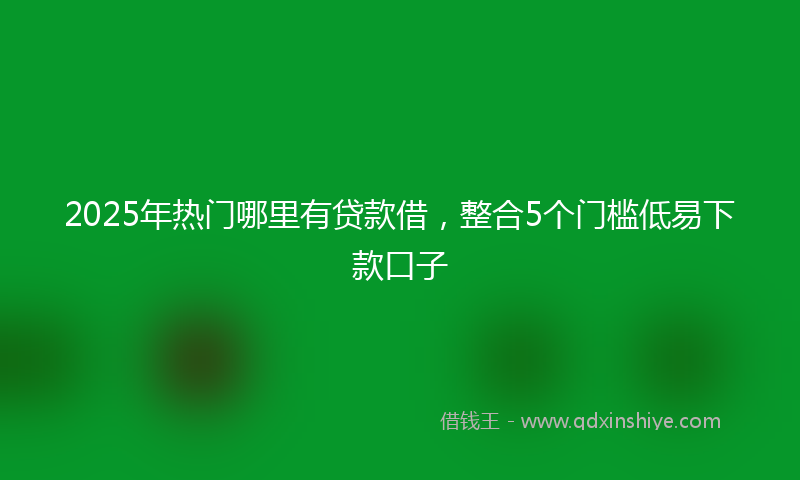 2025年热门哪里有贷款借，整合5个门槛低易下款口子