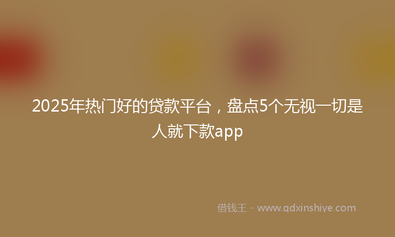 2025年热门好的贷款平台，盘点5个无视一切是人就下款app