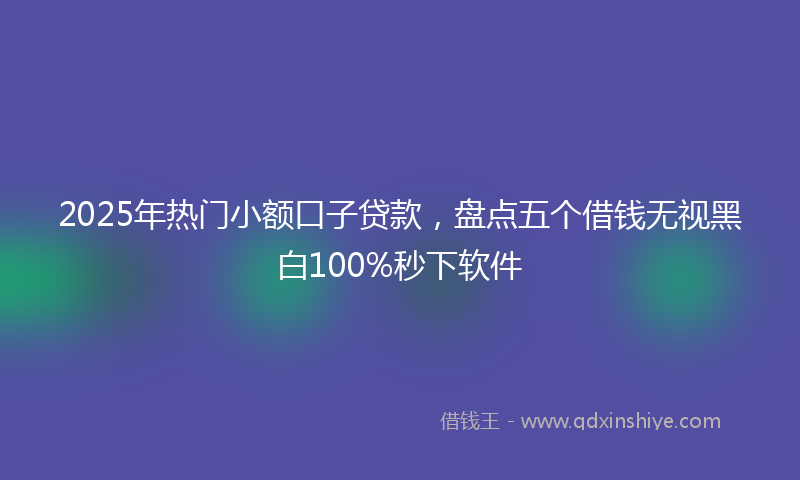 2025年热门小额口子贷款，盘点五个借钱无视黑白100%秒下软件