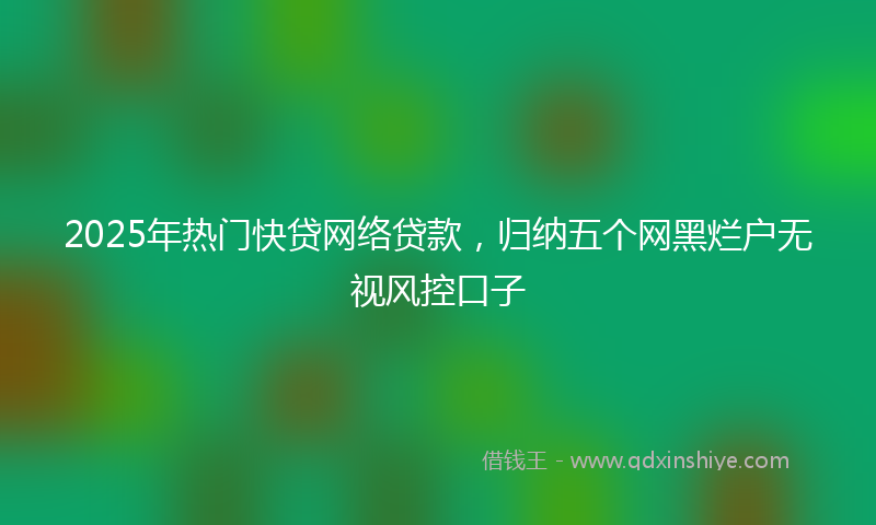 2025年热门快贷网络贷款，归纳五个网黑烂户无视风控口子