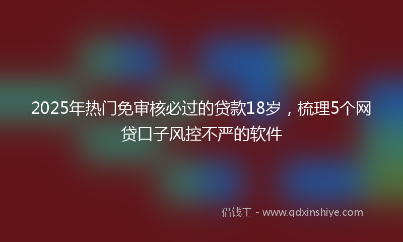 2025年热门免审核必过的贷款18岁，梳理5个网贷口子风控不严的软件
