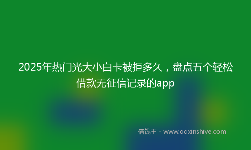 2025年热门光大小白卡被拒多久，盘点五个轻松借款无征信记录的app