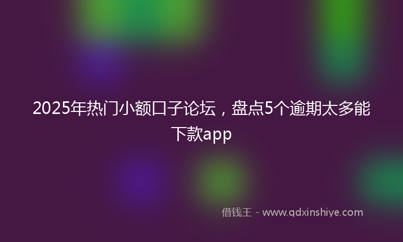 2025年热门小额口子论坛，盘点5个逾期太多能下款app