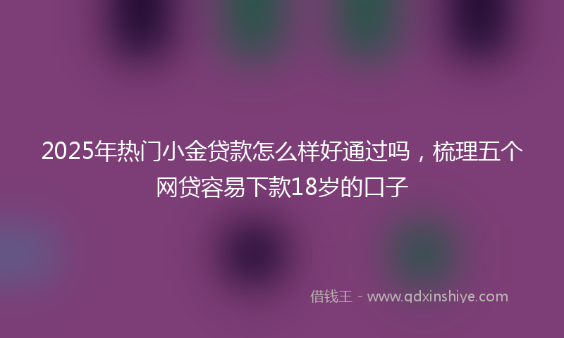 2025年热门小金贷款怎么样好通过吗，梳理五个网贷容易下款18岁的口子