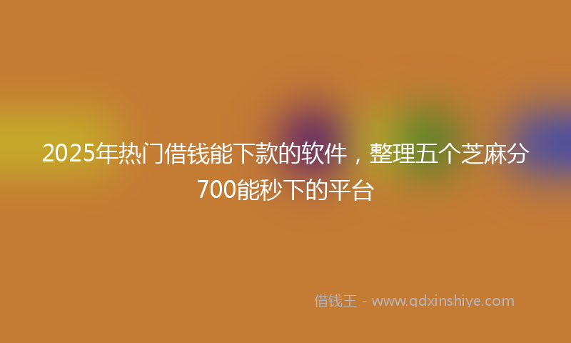 2025年热门借钱能下款的软件，整理五个芝麻分700能秒下的平台