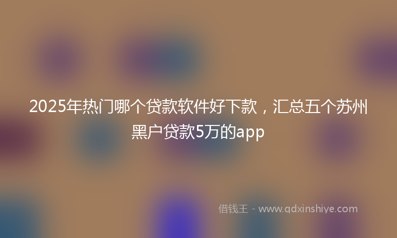 2025年热门哪个贷款软件好下款，汇总五个苏州黑户贷款5万的app